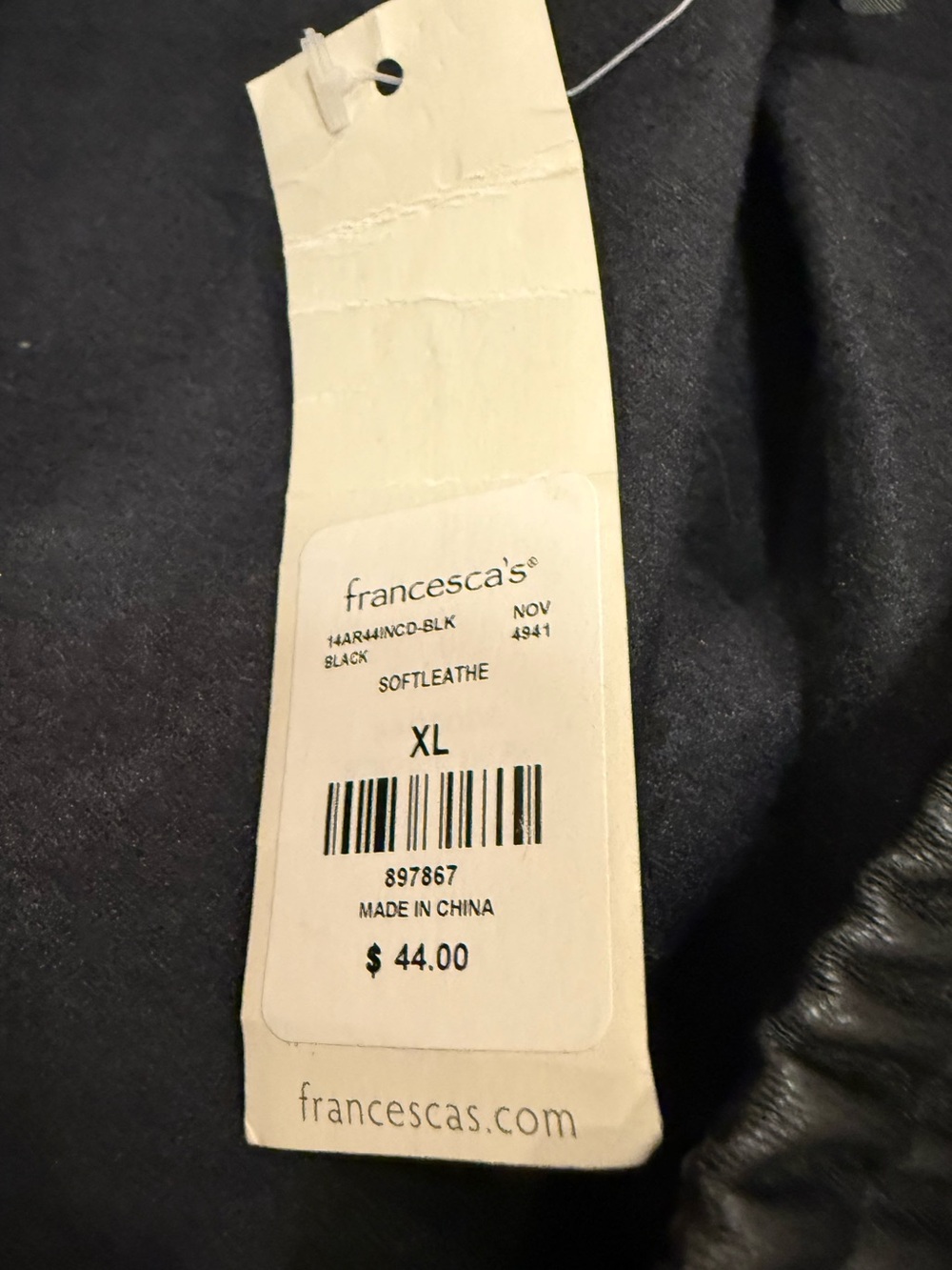 NWT Francesca's ALYA Black Faux Leather Shorts - Size XL - Picture 4 of 6